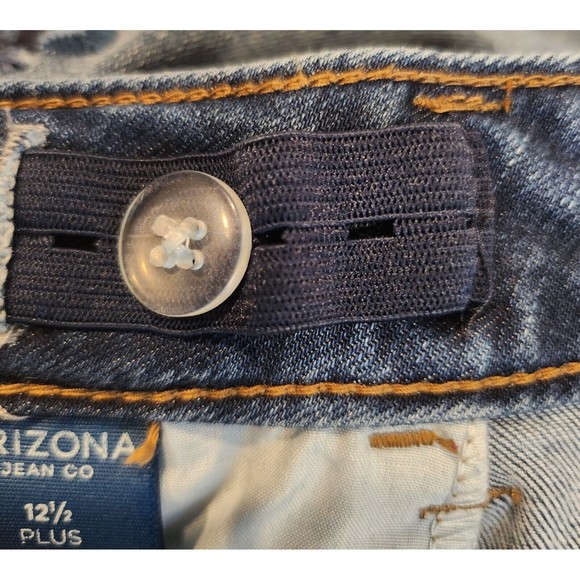 Girls Arizona Jeans Size 12.5 Plus Flower Embroidered Skinny Jeans - Picture 8 of 8